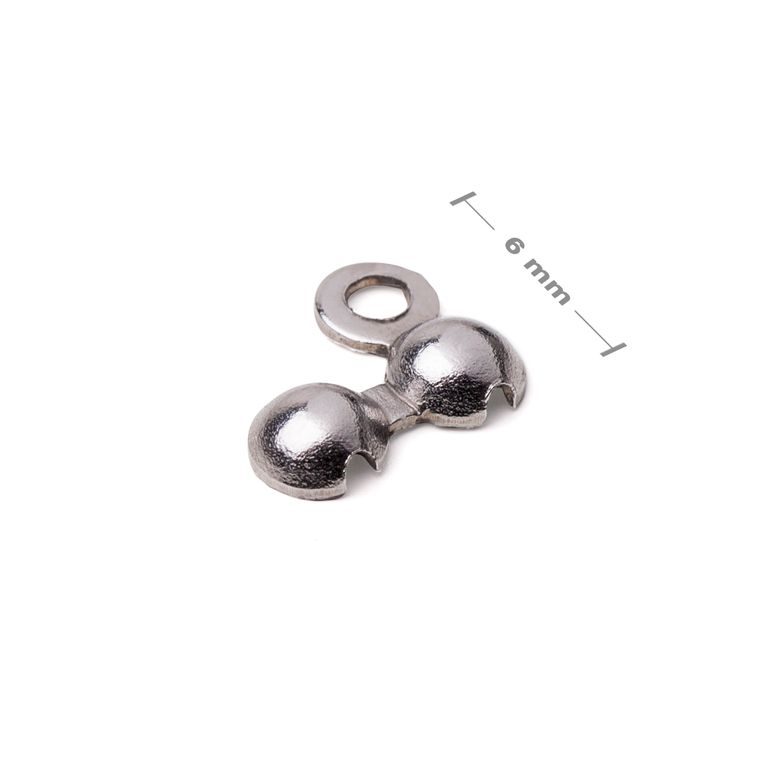 Stainless steel 316L double cup calotte with loop 6x4mm