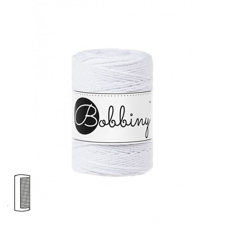 Bobbiny Macramé cord Baby 3PLY 1.5mm White