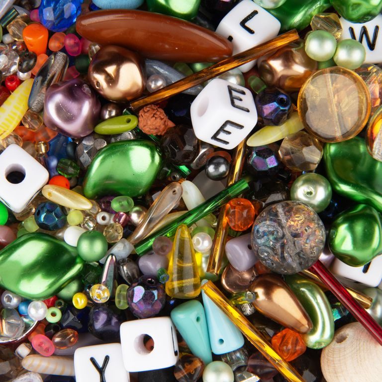Mix of beads with various designs