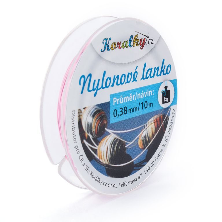 Nylonové lanko 0,38mm/10m růžové