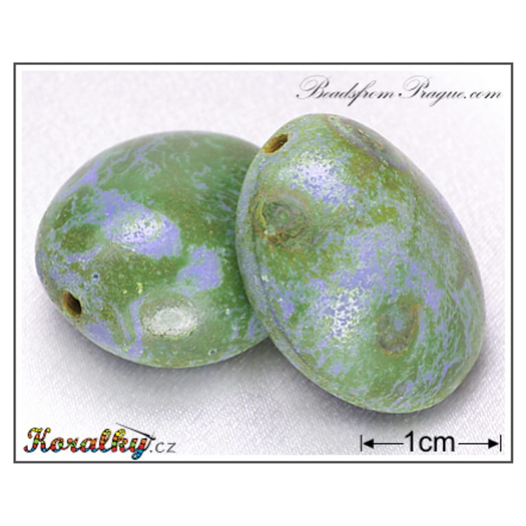 Czech glass Travertin pressed beads No.74