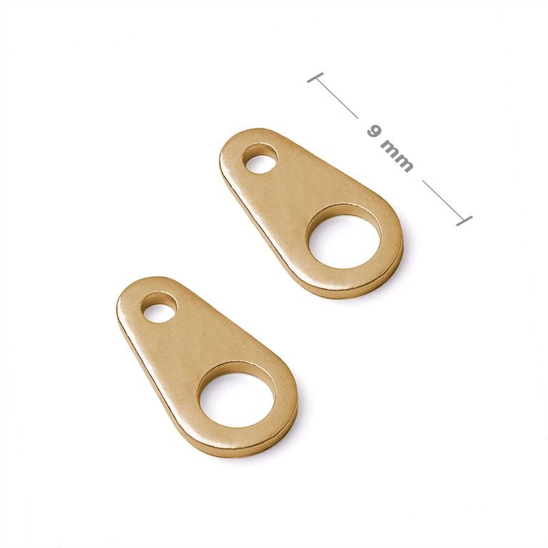 Flat clasp connector 9mm gold