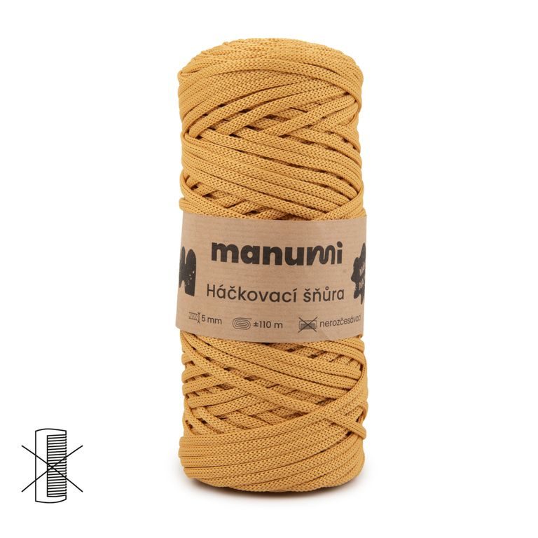 Manumi crochet polyester cord 5 mm mustard