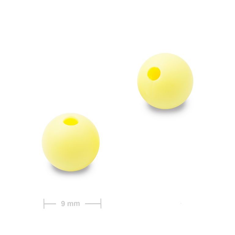 Silicone round beads 9mm Icecream Yellow