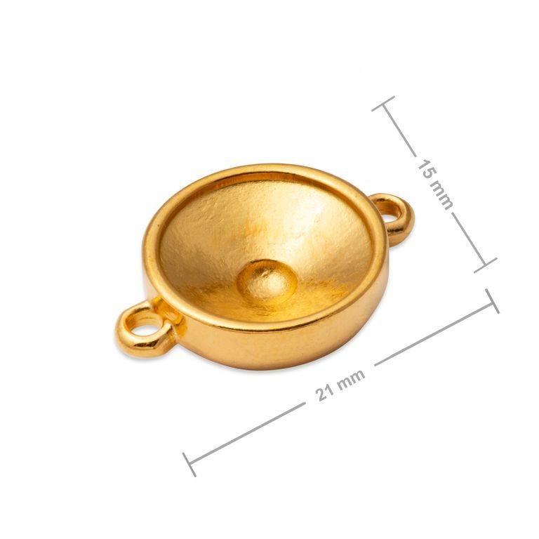 Manumi connector with a setting for SWAROVSKI 1122 12mm gold-plated