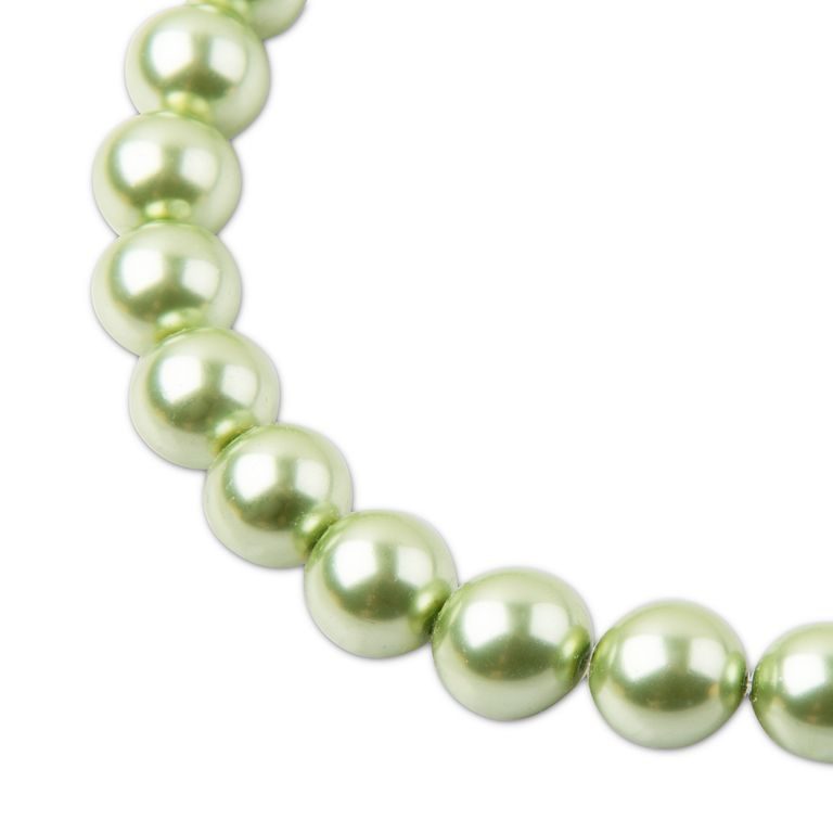 Glass pearls 10mm light green