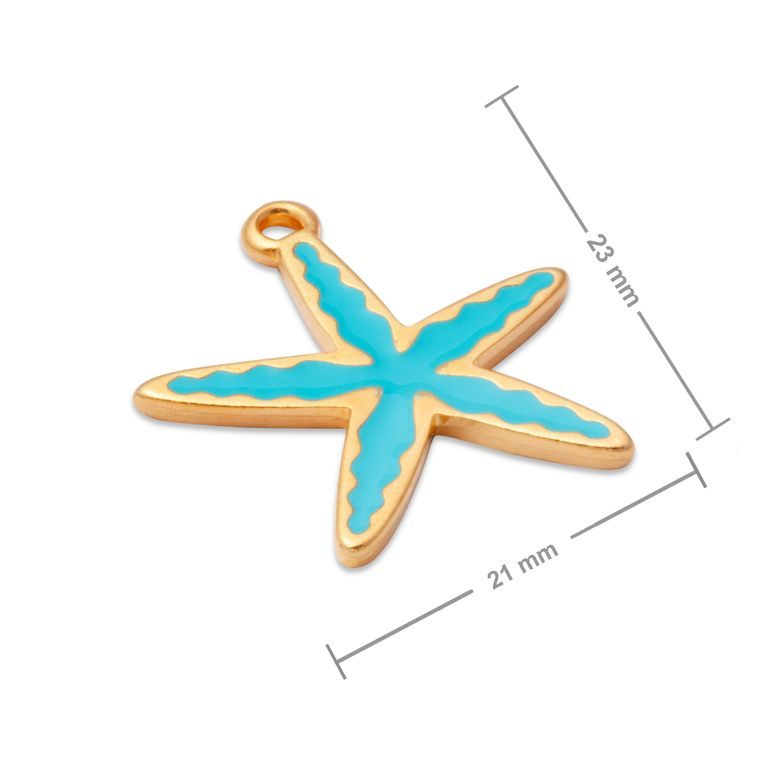 Manumi pendant starfish 23x21mm gold-plated