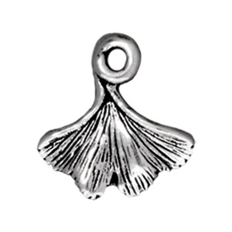 TierraCast pendant Ginkgo Leaf antique silver