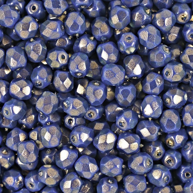 Glass fire polished beads 4mm Halo Ethereal Ultramarine