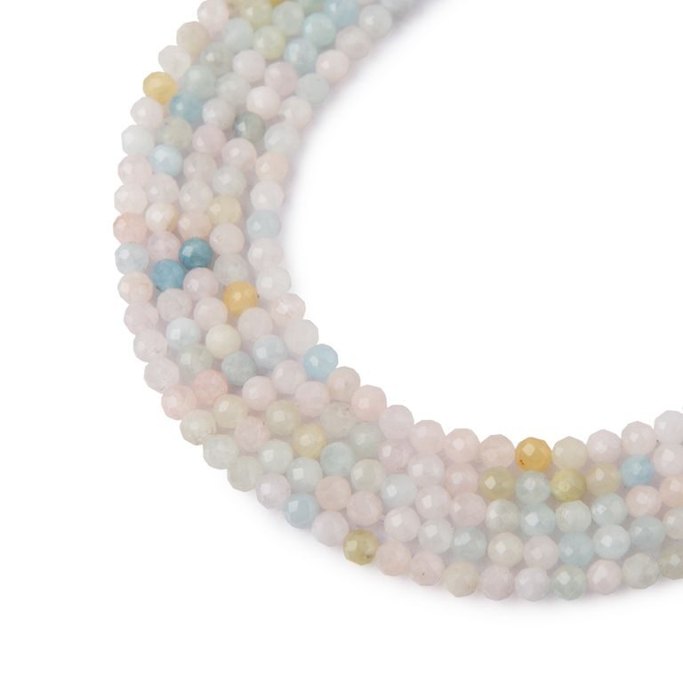 Morganite faceted beads 3mm