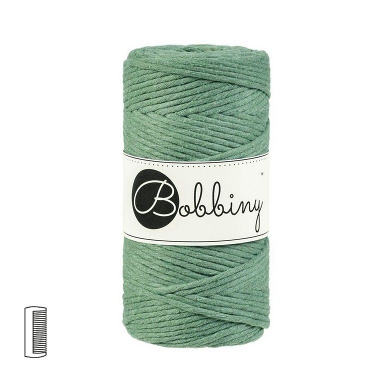 Bobbiny Fir textil Macramé Regular 3mm Eucalyptus green