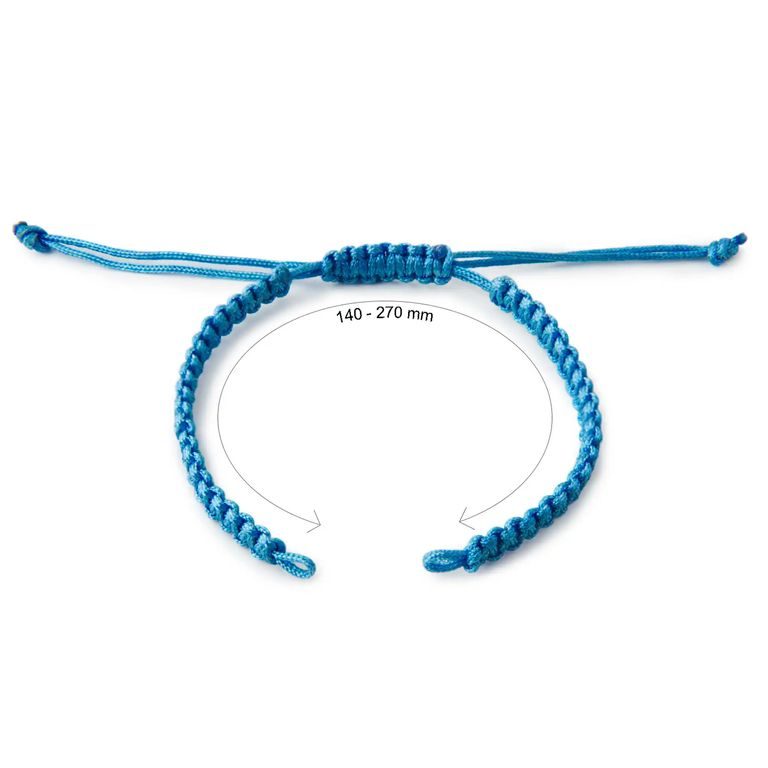Bază din nailon pentru brățări Shamballa 145mm albastră