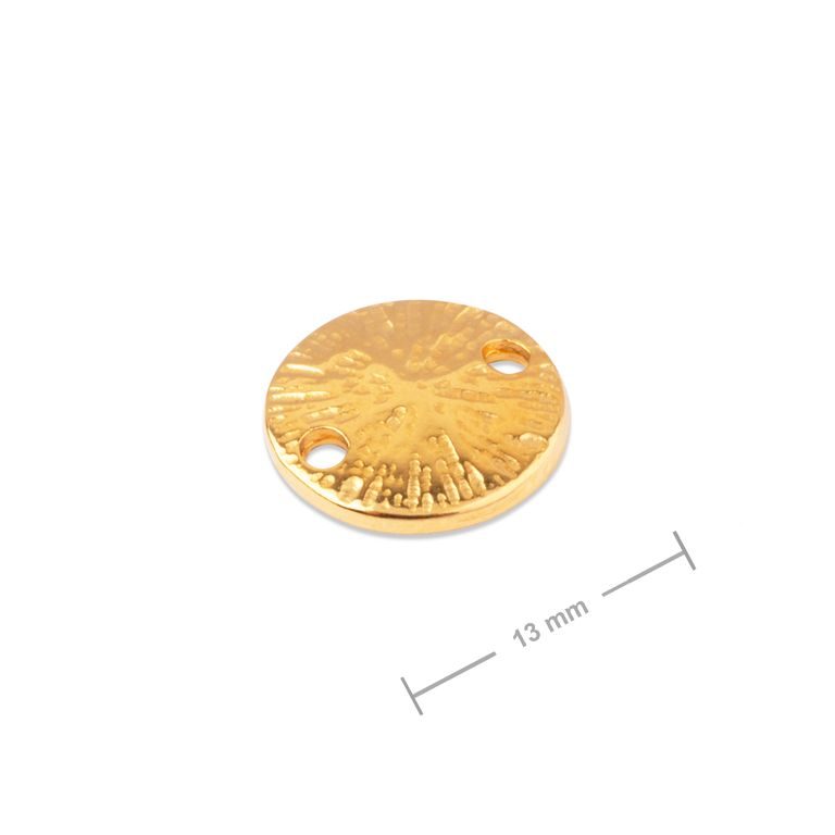 Manumi piesă legătură disc cu raze 13mm placată cu aur