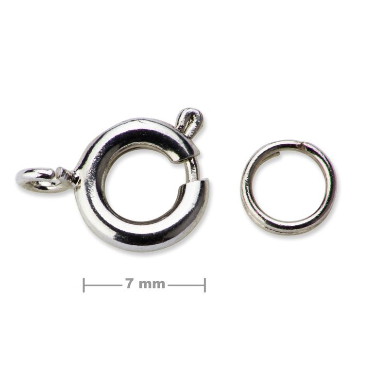 Spring ring clasp 7mm platinum