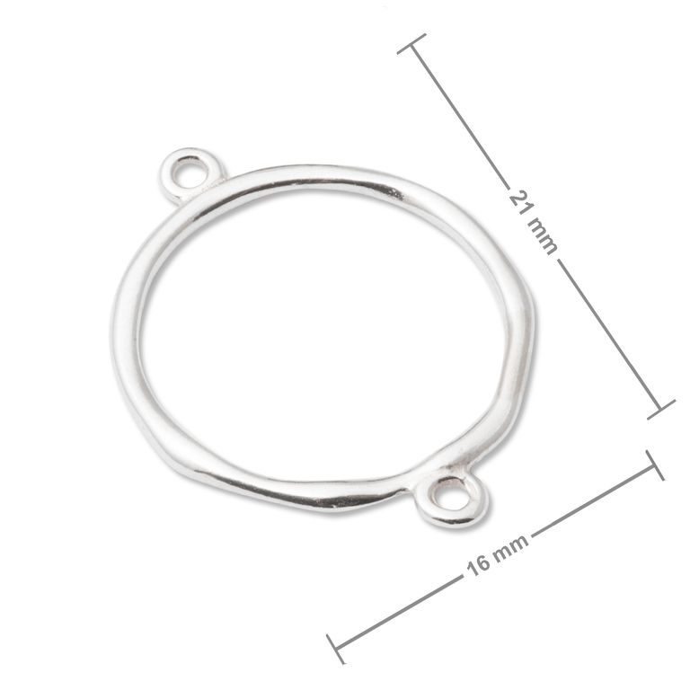 Amoracast connector medium organic circle 21x16mm silver