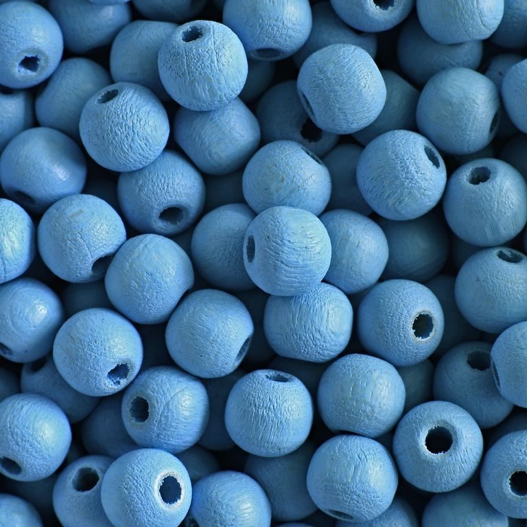Manumi mărgele rotunde din lemn 6mm albastru deschis