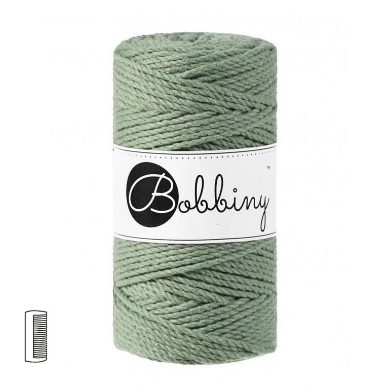 Bobbiny macramé priadza Regular 3PLY 3mm Eucalyptus green