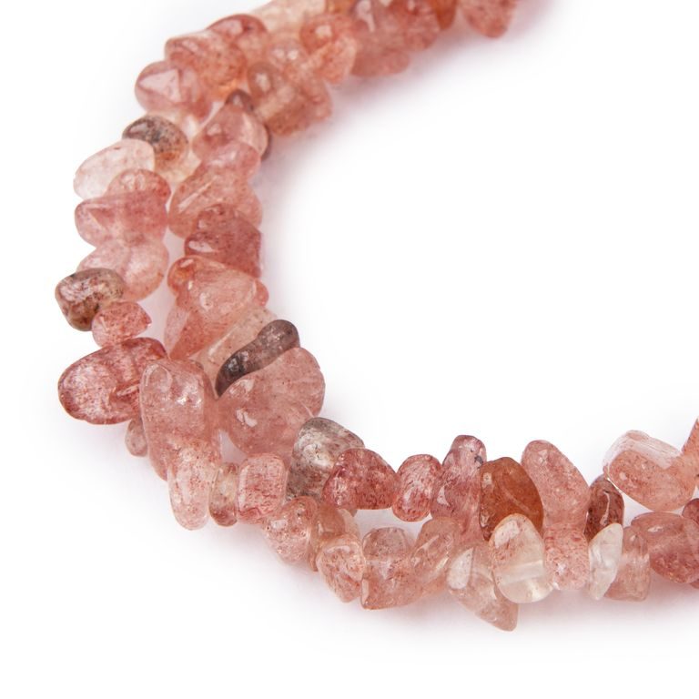 Strawberry Quartz crystal chips 80cm