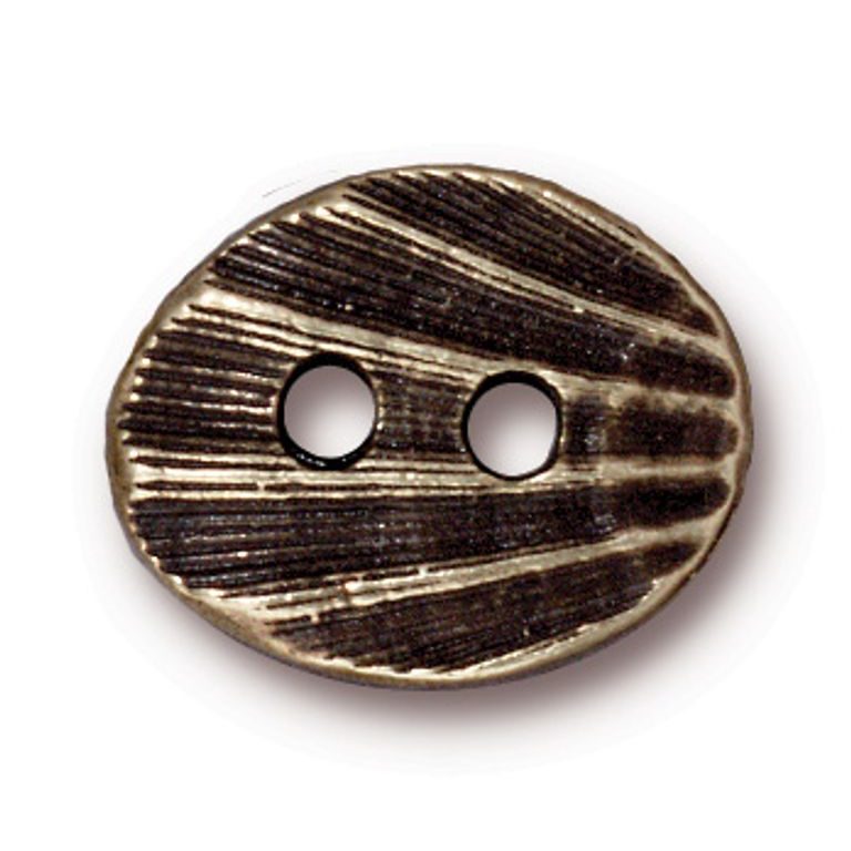 TierraCast button Oval Shell antique brass
