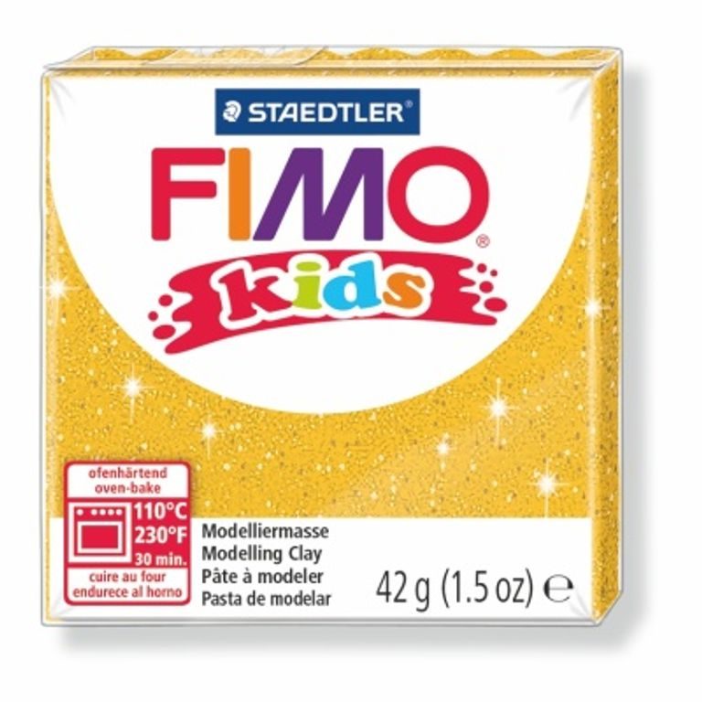 FIMO Kids 42 g (8030-112) zlatá s trblietkami
