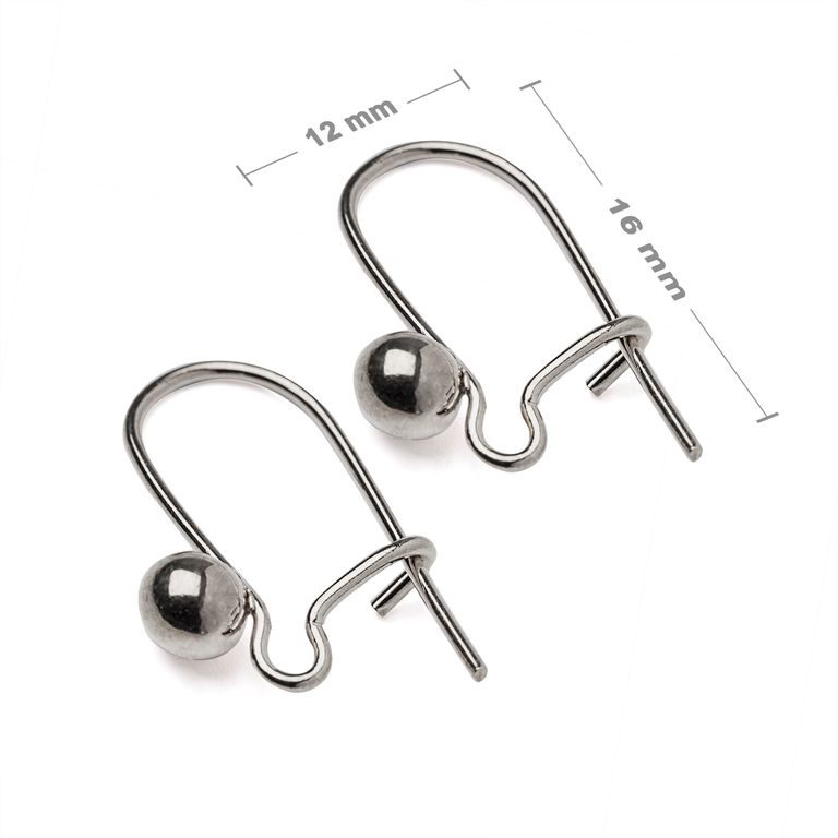 Kidney earring hooks 16x12mm platinum