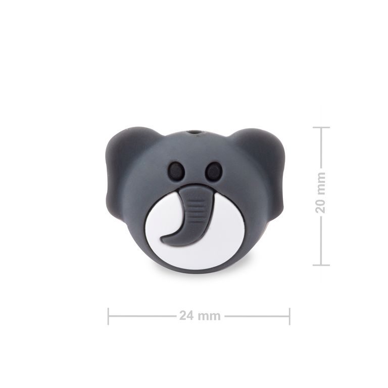 Silicone bead elephant Deep Gray