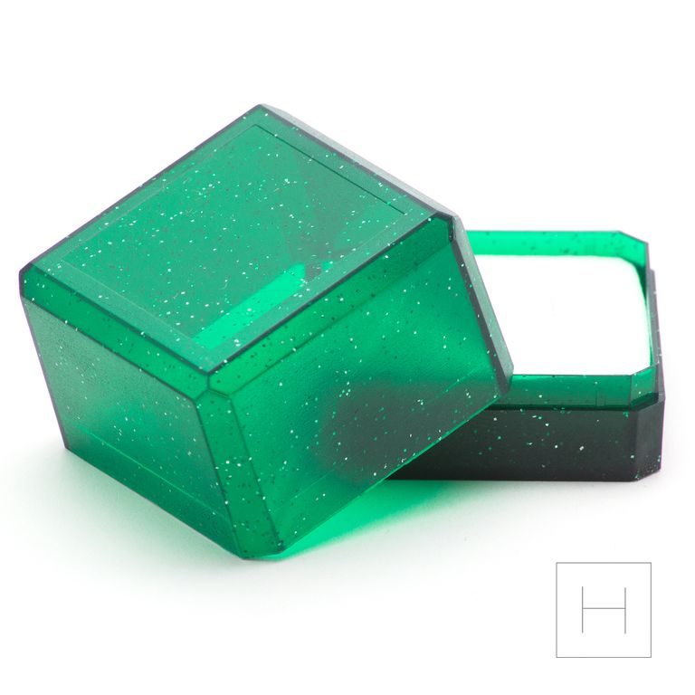 Dárková krabička na šperk zelená 38x38x33mm