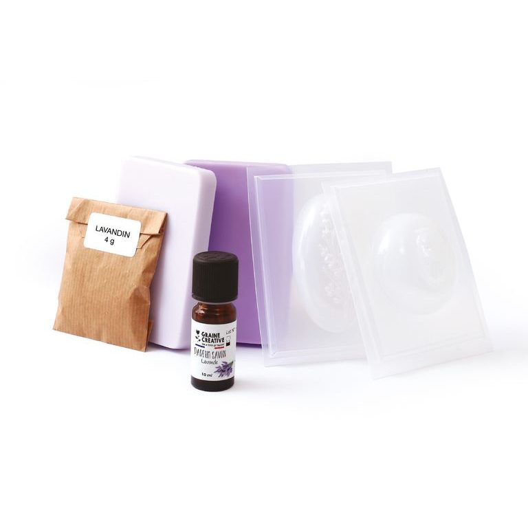 Creative kit for making soap with lavender