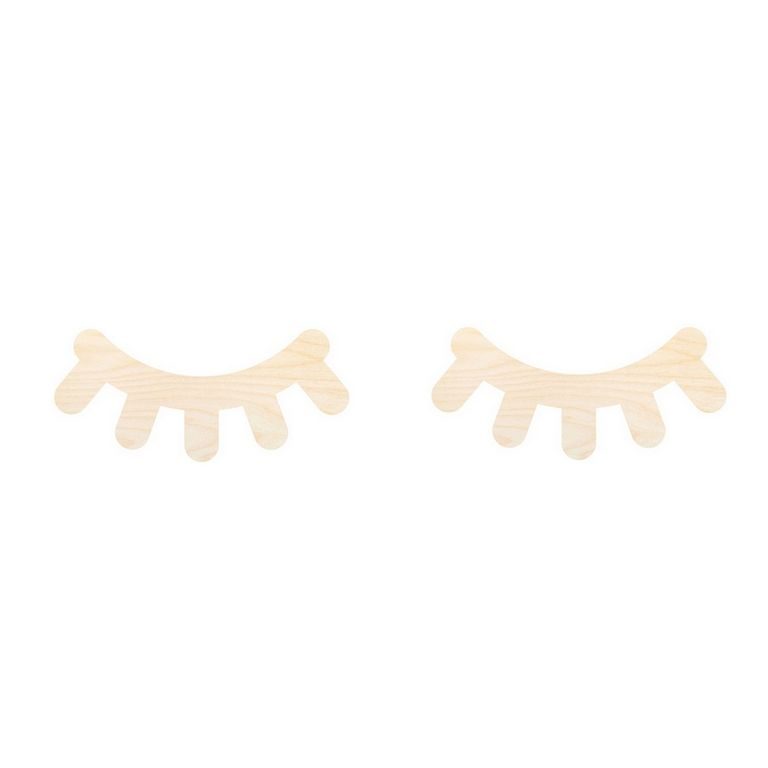 Wooden cutout closed eye 2pcs 15cm