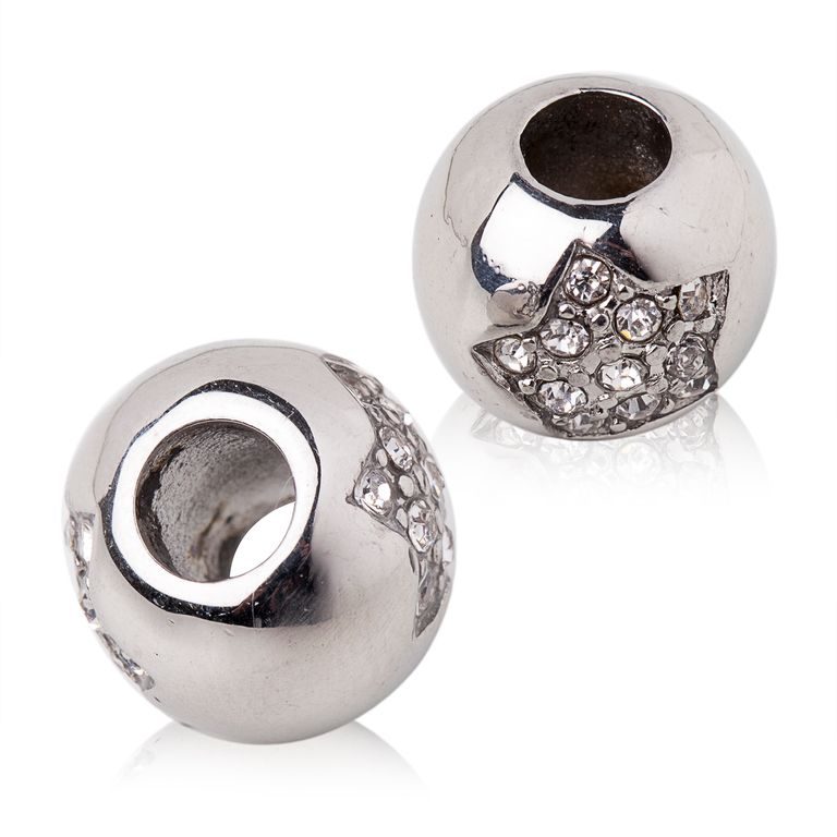 Stainless steel bead with large center hole No.37