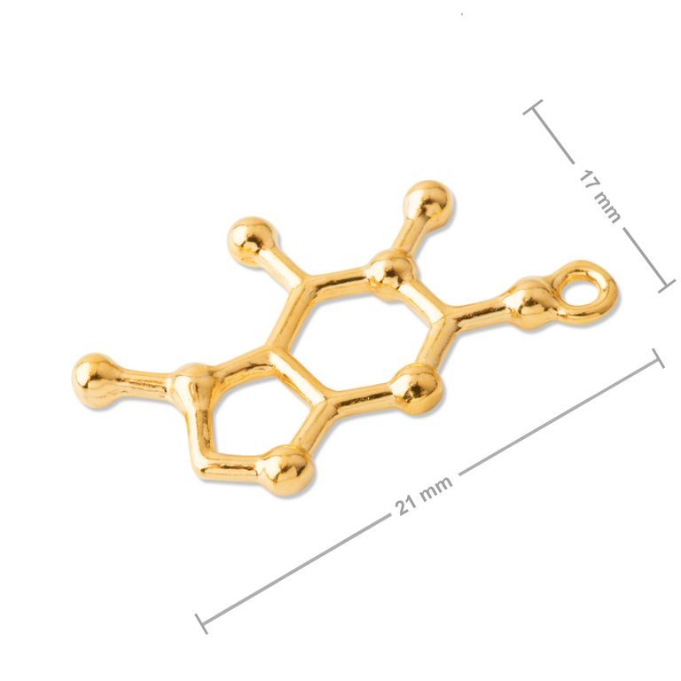 Silver pendant chemical formula chocolate gold plated No.970