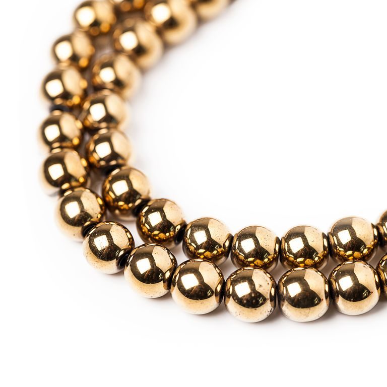 Gold plated Hematite 8mm