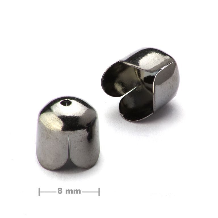 Tulip bead cap 8mm anthracite