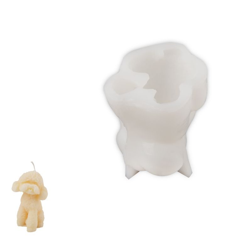 Silicone mould for a candle in the shape of a dog