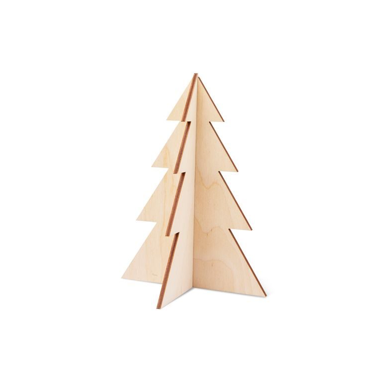 Decupaj din lemn pom de Crăciun pliabil 15cm