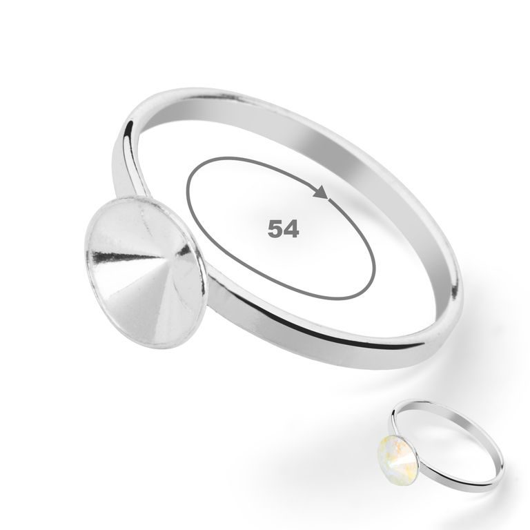 Sterling silver 925 ring base for SWAROVSKI 1122 5mm size 54 No.144