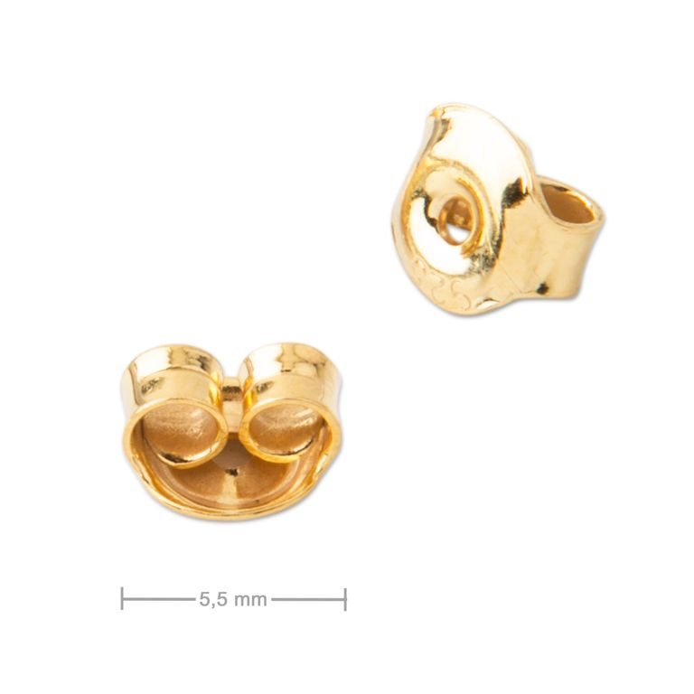 Opritoare din argint pentru cercei fluture 5,5mm placată cu aur de 24K nr.919