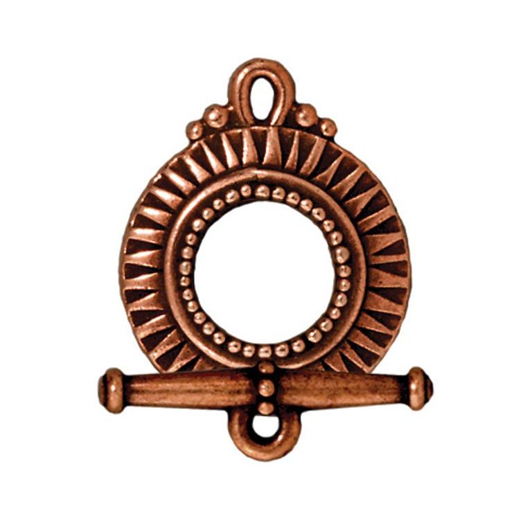 TierraCast toggle clasp Sunburst antique copper