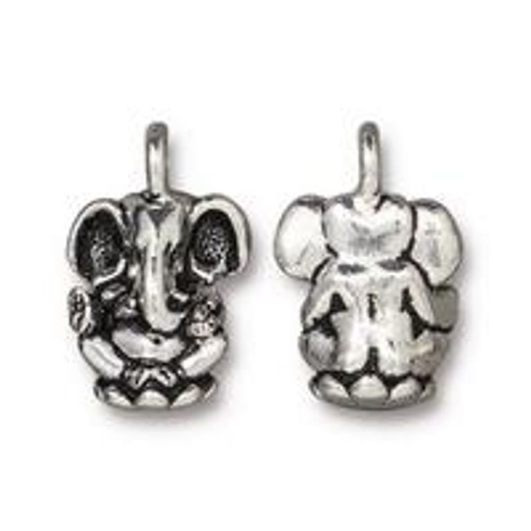 TierraCast pendant Ganesh antique silver