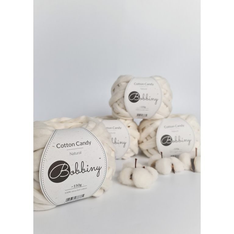 Bobbiny Macramé priadza Cotton Candy natural
