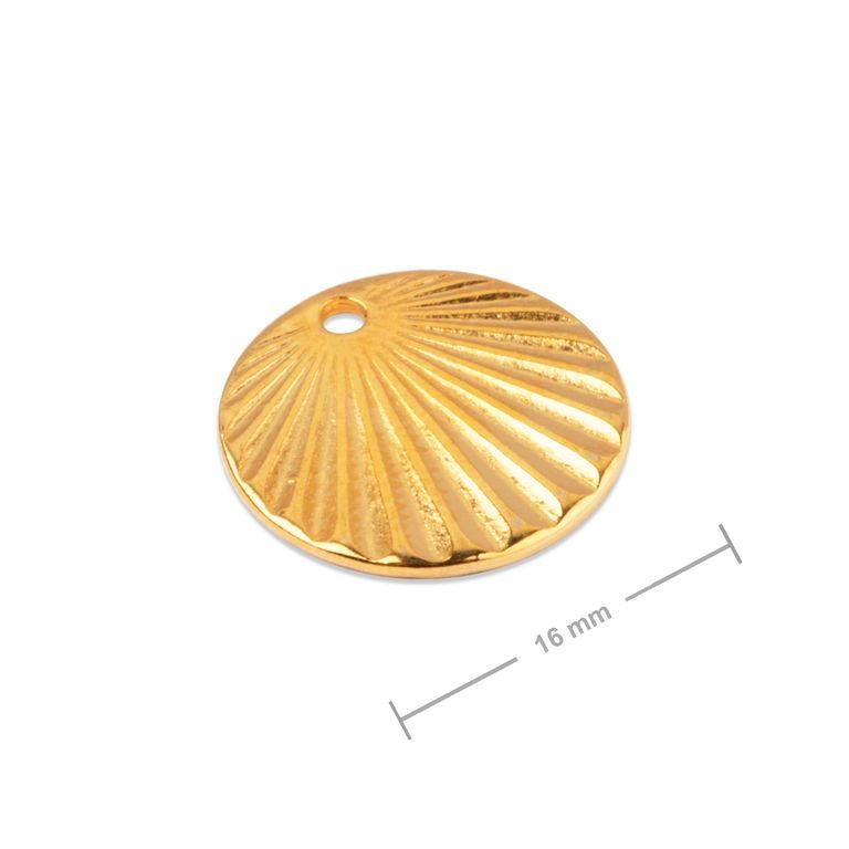 Manumi pendant ring with rays 16mm gold-plated