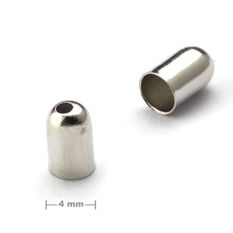 Plain bead cap 4mm platinum