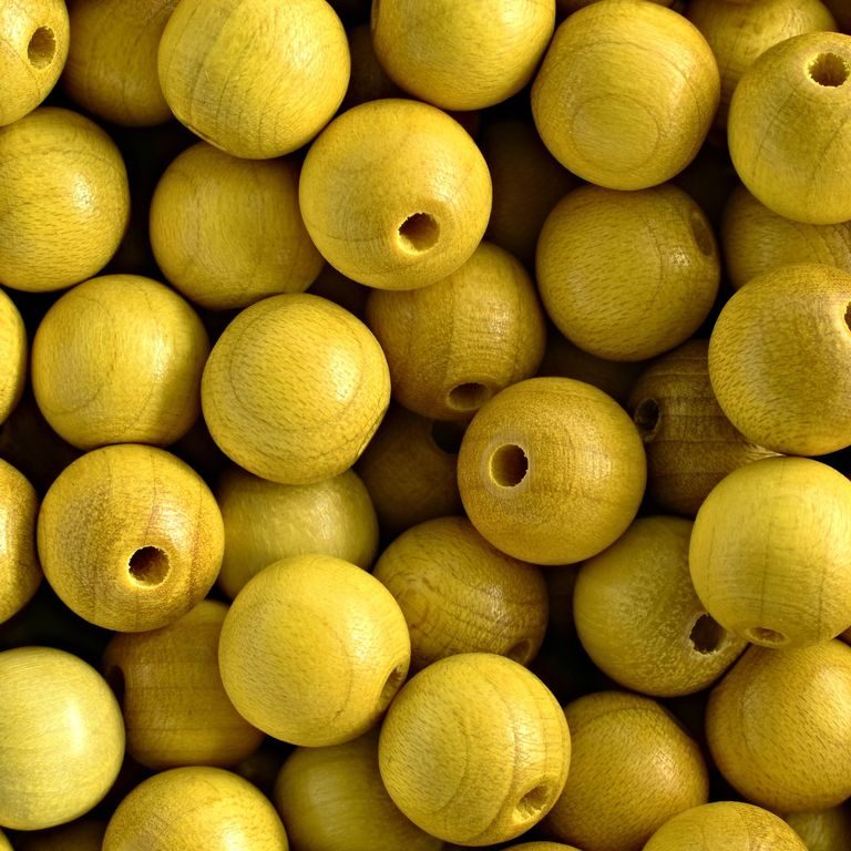 Manumi mărgele rotunde din lemn 10mm galbene
