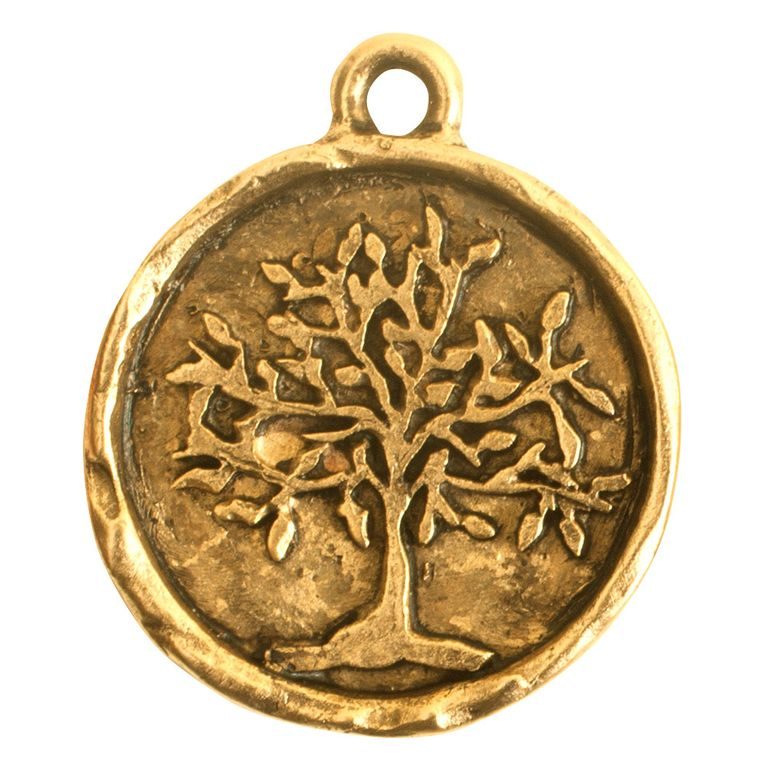 Nunn Design pandantiv copacul vieții în cadru 23x19,5mm placat cu aur