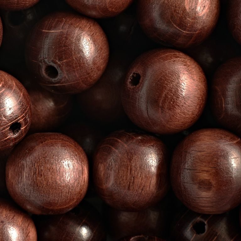 Czech wooden beads round 16mm mahogany No.37