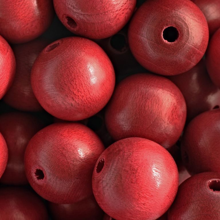 Czech wooden beads round 16mm red No.127