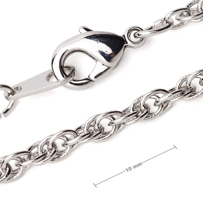 Rhodium-plated finished chain 45 cm No.8