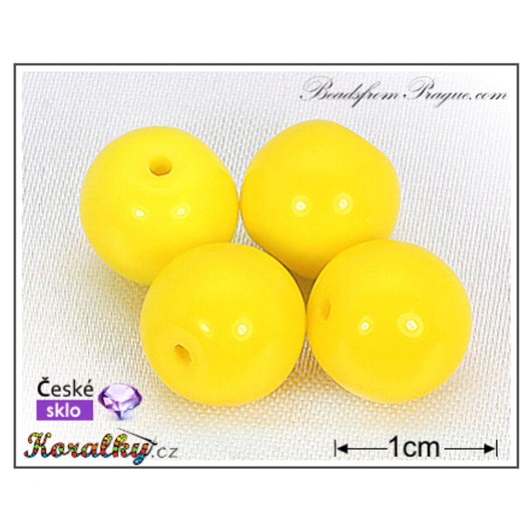 Mačkaný korálek kulička 10mm žluté č.19