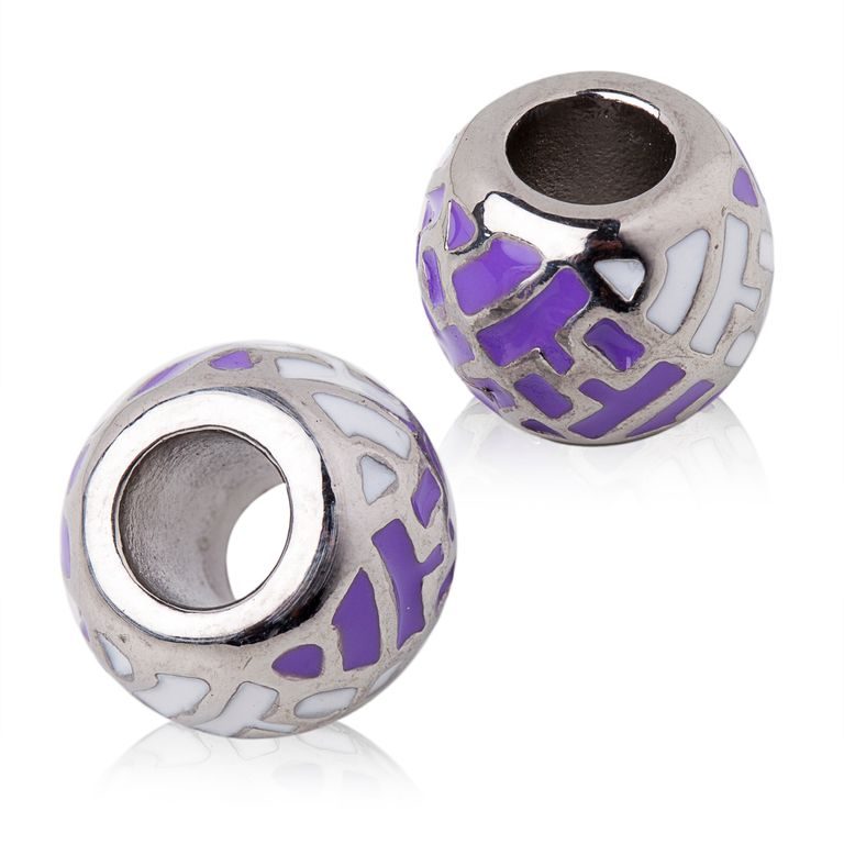 Stainless steel bead with large center hole No.39