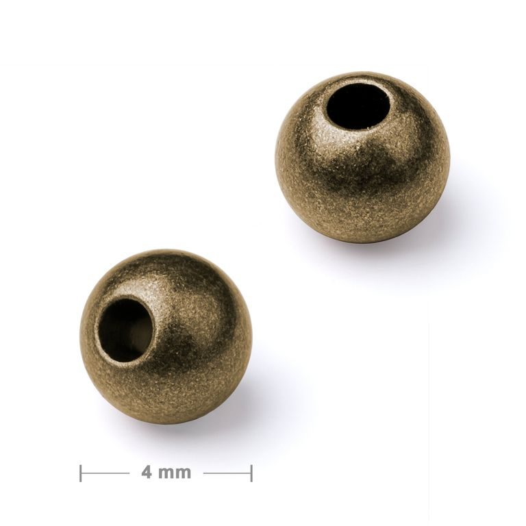 Metal spacer bead 4 mm antique brass
